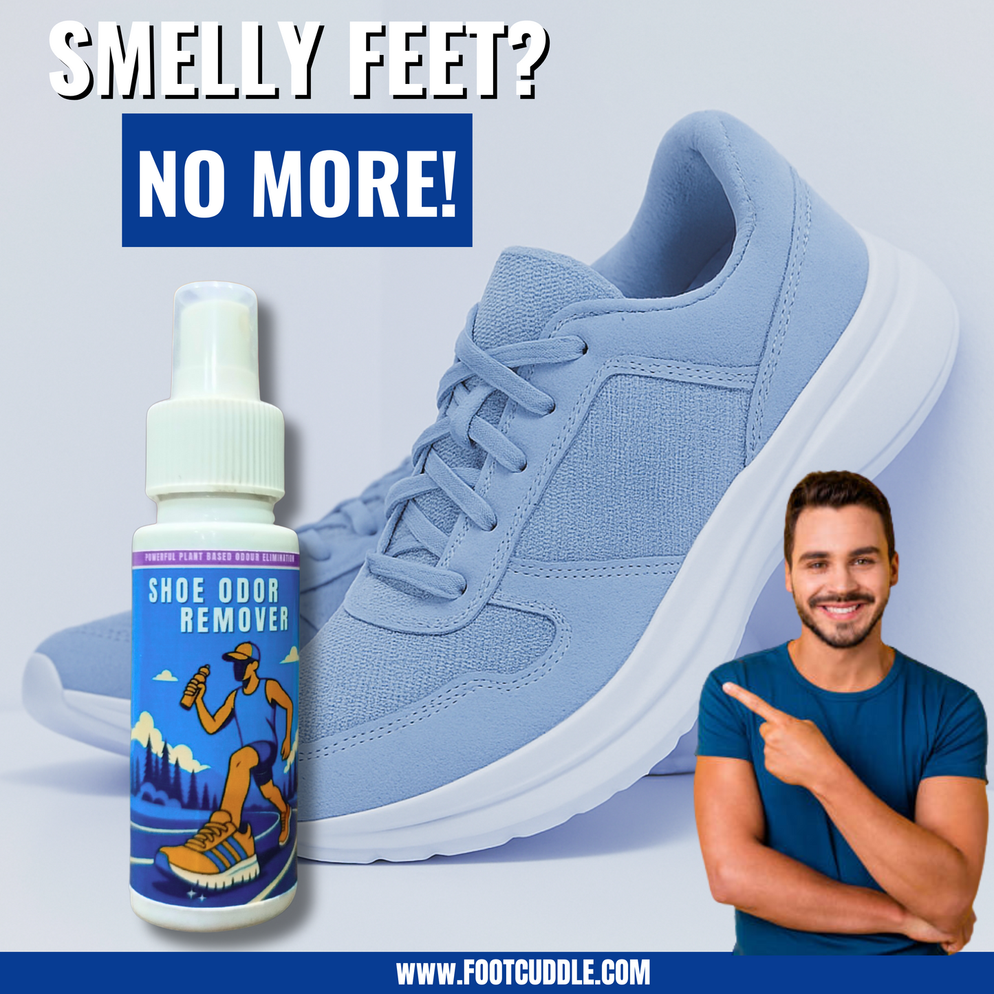 FootCuddle Anti-Odor Shoe Spray – Kills Smell Instantly | Essential Oil-Based Odor Control & Deodorant – 50mL