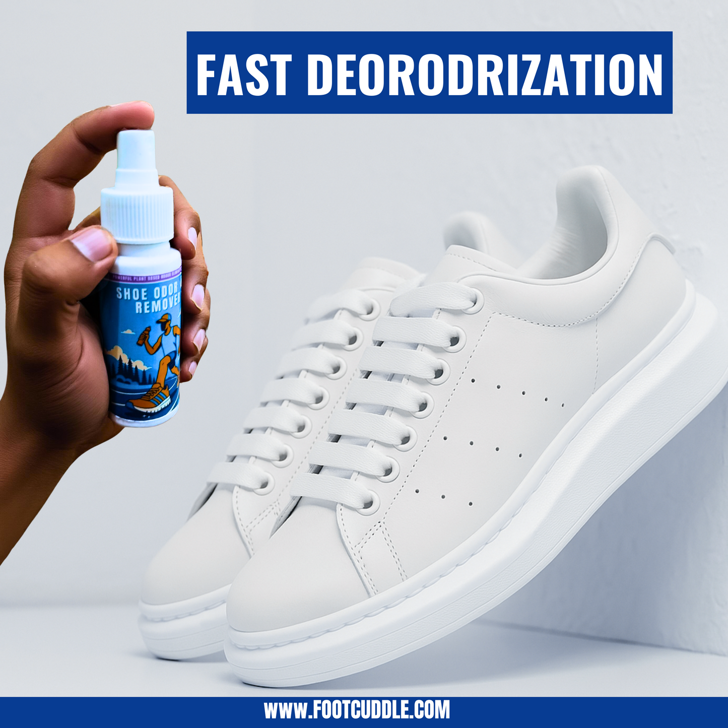 FootCuddle Anti-Odor Shoe Spray – Kills Smell Instantly | Essential Oil-Based Odor Control & Deodorant – 50mL